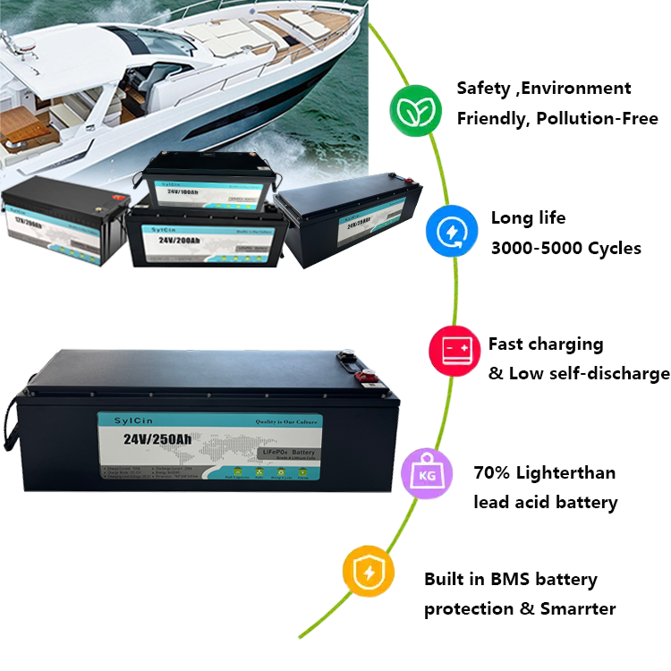 Key features of 24V 250Ah lawn mower battery.